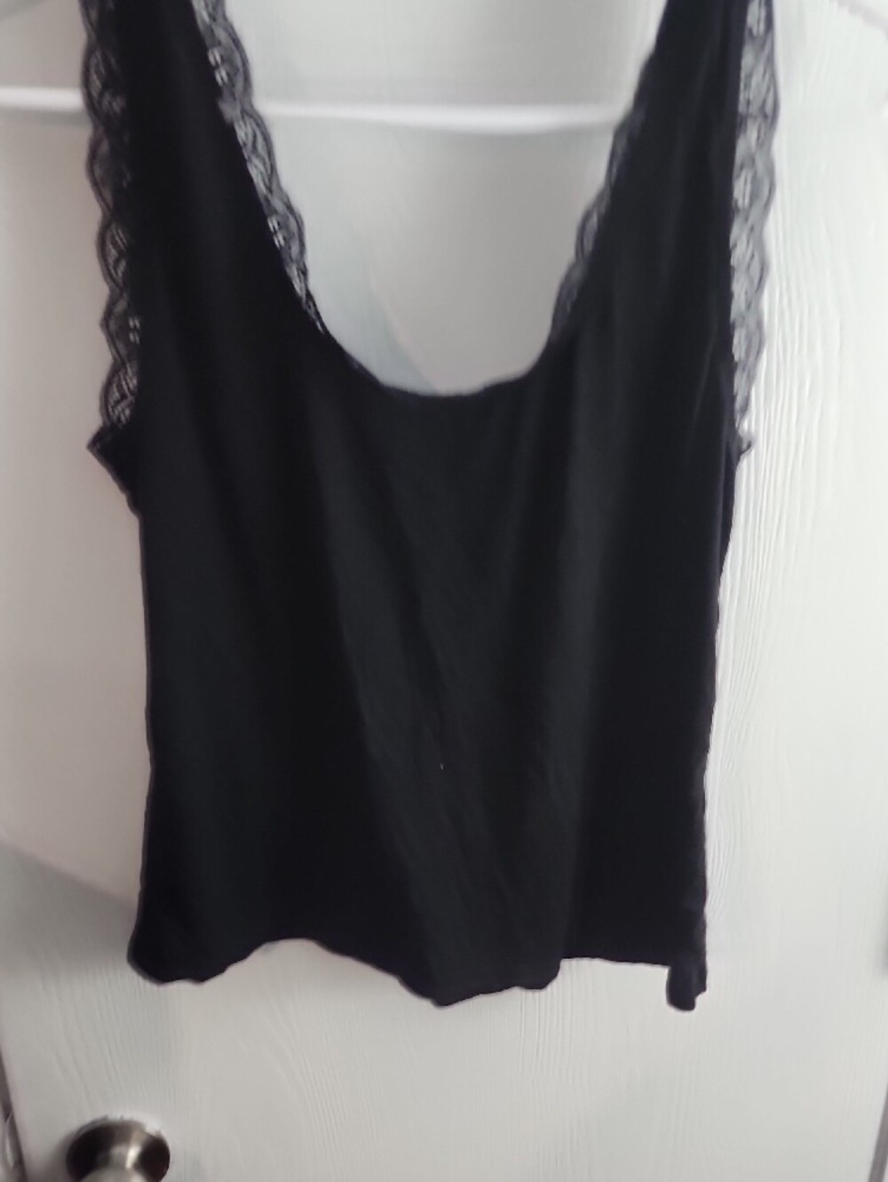 Black Lace-Trim Lace-Up Tank Top - Picture 5 of 6